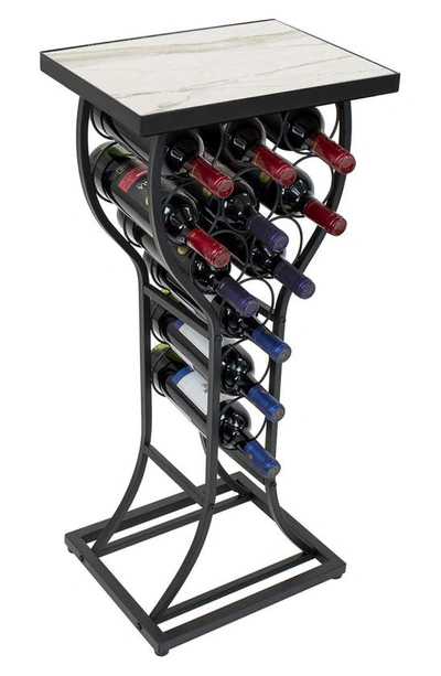 Shop Sorbus Metal & Marble Wine Holder Side Table