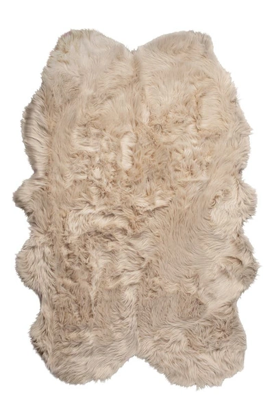 Shop Luxe Gordon Faux Shearling Rug In Taupe