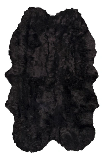 Shop Luxe Gordon Faux Shearling Rug In Black