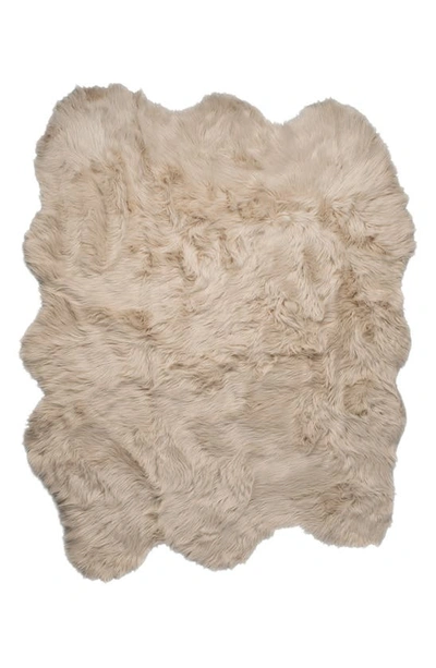 Shop Luxe Gordon Faux Shearling Rug In Taupe