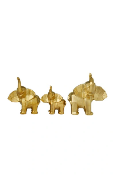 Cosmo By Cosmopolitan 3 Piece Elephant Sculpture Set In Gold