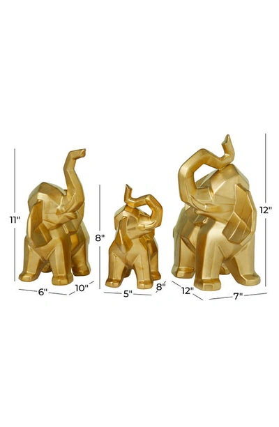 Cosmo By Cosmopolitan 3 Piece Elephant Sculpture Set In Gold