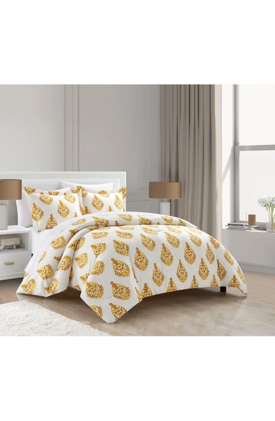 Shop Chic Amelia Floral Medallion 7-piece Bedding Set In Yellow