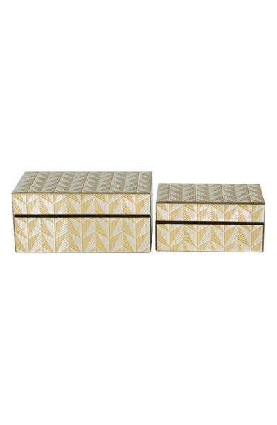 Shop Vivian Lune Home Gold Glass Geometric Box With Glass Sides