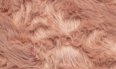 Shop Luxe Hudson Faux Fur Rectangular Rug In Dusty Rose