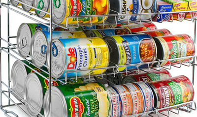 Sorbus Stackable Can Organizer In Stainless Steel