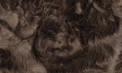 Shop Luxe Arlington Circular Faux Fur Rug In Chocolate