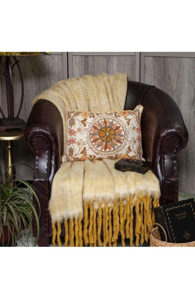 Parkland Collection Hand-embroidered Maggie Accent Pillow In Beige