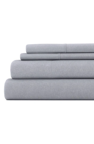 Shop Homespun Luxury 4-piece Rayon & Linen Blend Bed Sheet Set In Gray