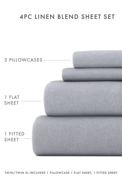 Homespun Luxury 4-piece Rayon & Linen Blend Bed Sheet Set In Gray