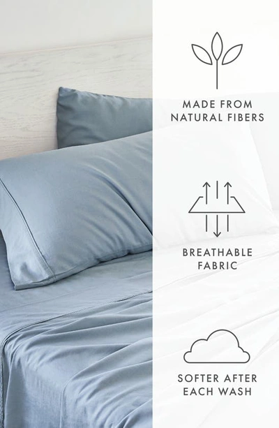 Shop Homespun Luxury 4-piece Rayon & Linen Blend Bed Sheet Set In Light Blue