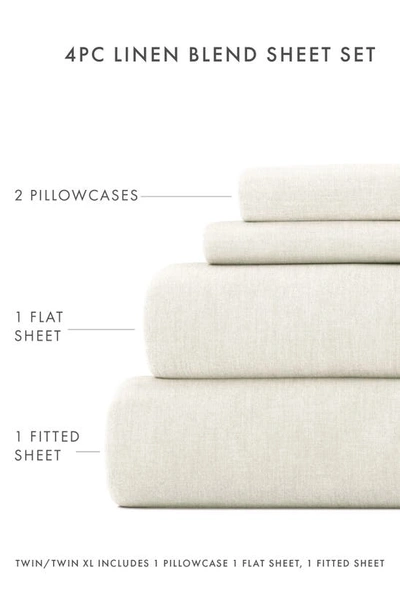Homespun Luxury 4-piece Rayon & Linen Blend Bed Sheet Set In Natural