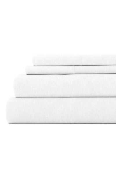 Shop Homespun Luxury 4-piece Rayon & Linen Blend Bed Sheet Set In White