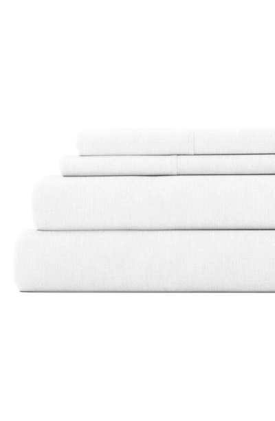 Homespun Luxury 4-piece Rayon & Linen Blend Bed Sheet Set In White