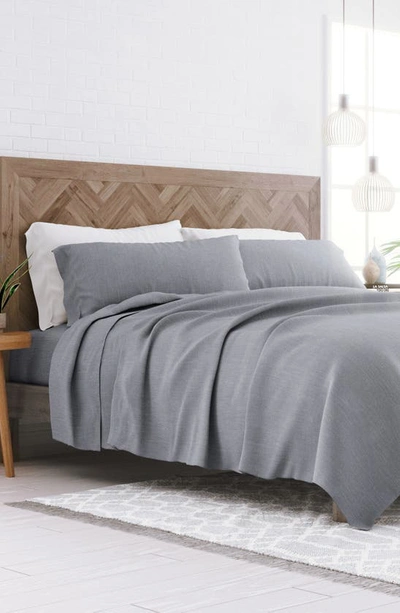 Shop Homespun Luxury 4-piece Rayon & Linen Blend Bed Sheet Set In Gray