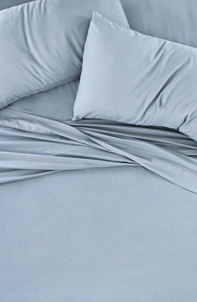 Shop Homespun Luxury 4-piece Rayon & Linen Blend Bed Sheet Set In Light Blue