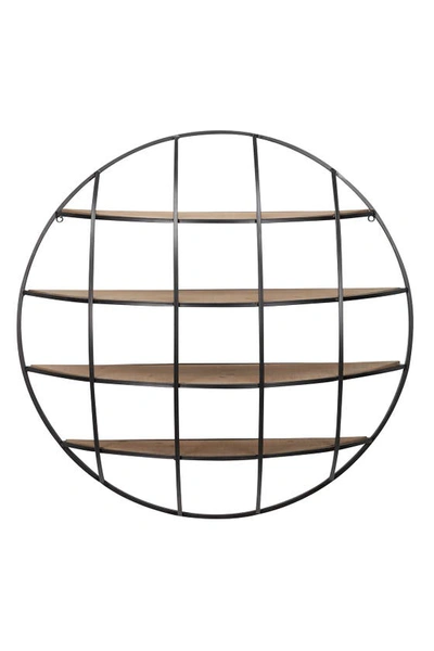 Ginger Birch Studio Light Brown Metal Industrial Wall Shelf In Light Brown