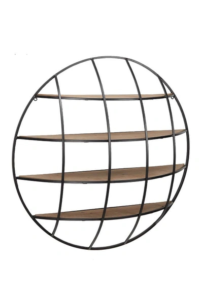 Ginger Birch Studio Light Brown Metal Industrial Wall Shelf In Light Brown