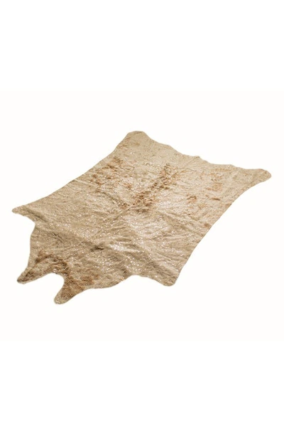 Shop Luxe Faux Cowhide Rug In Oatmeal (off-white/silver)