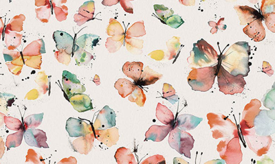 Deny Designs Ninola Design Butterflies Watercolor Art Print In Multi