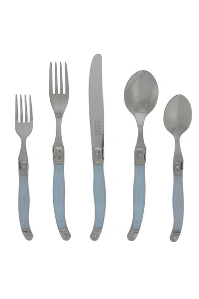 French Home 20 Piece Laguiole Ice Blue Flatware Set By  In Blue