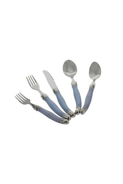 French Home 20 Piece Laguiole Ice Blue Flatware Set By  In Blue