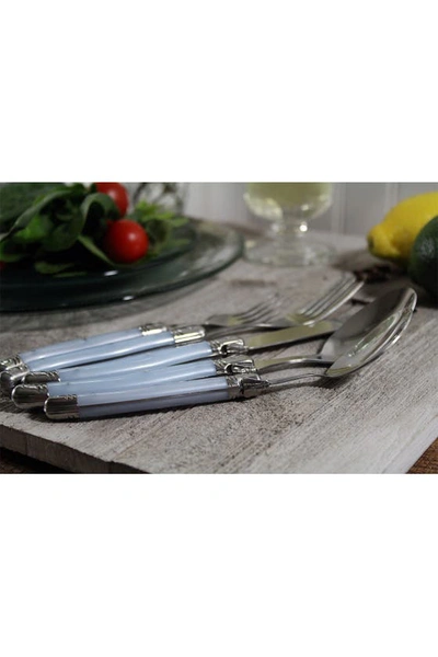 French Home 20 Piece Laguiole Ice Blue Flatware Set By  In Blue