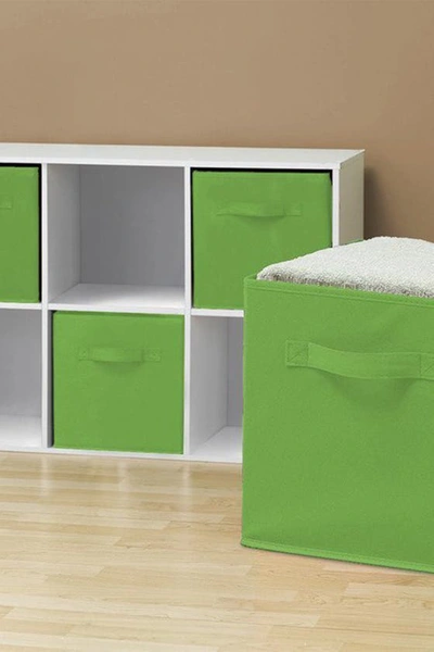 Sorbus Green Foldable Storage Cube Basket Bin In Green