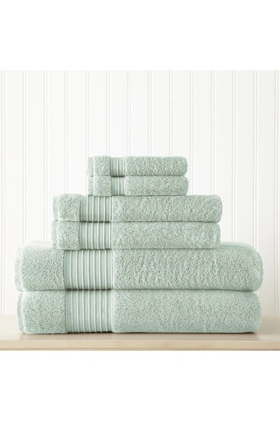 Shop Modern Threads 6-piece Turkish Cotton Towel Set In Aqua