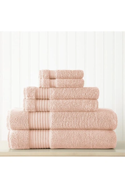 Shop Modern Threads 6-piece Turkish Cotton Towel Set In Blush