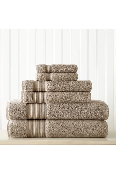 Shop Modern Threads 6-piece Turkish Cotton Towel Set In Taupe