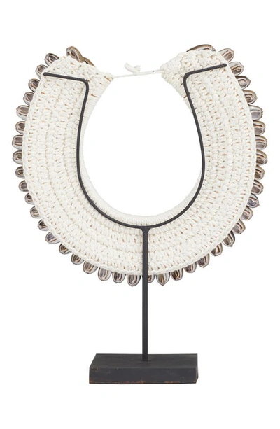 Ginger Birch Studio Shell Collar Pedestal In Brown