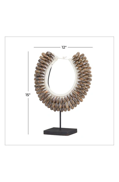 Ginger Birch Studio Shell Collar Pedestal In Brown