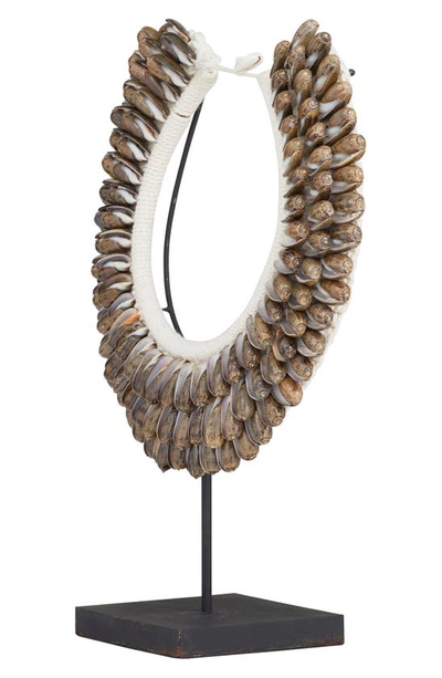 Ginger Birch Studio Shell Collar Pedestal In Brown