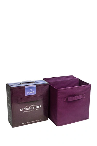 Sorbus Purple Foldable Storage Cube Basket Bin In Purple