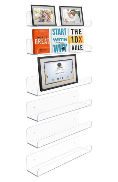 Sorbus Floating Acrylic Wall Ledge Shelf In Clear