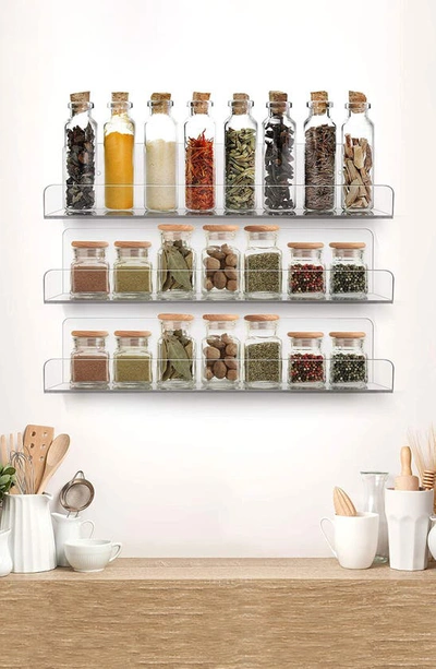 Sorbus Floating Acrylic Wall Ledge Shelf In Clear