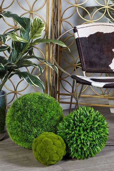 Willow Row Green Modern Grass Ball In Green