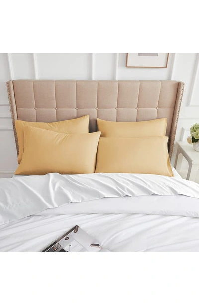 Southshore Fine Linens 4 Piece Pillow Case Set In Gold