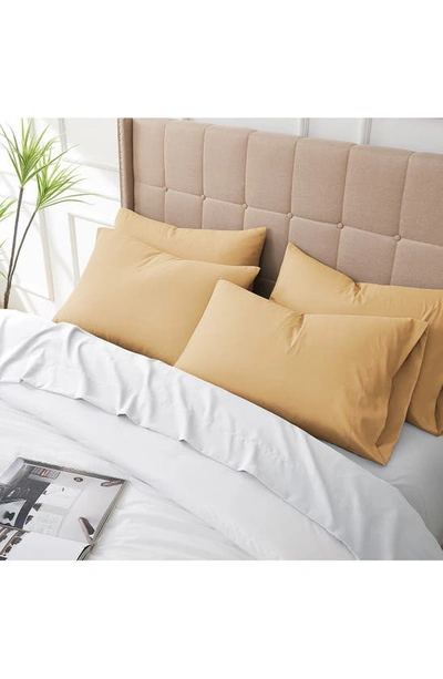 Southshore Fine Linens 4 Piece Pillow Case Set In Gold