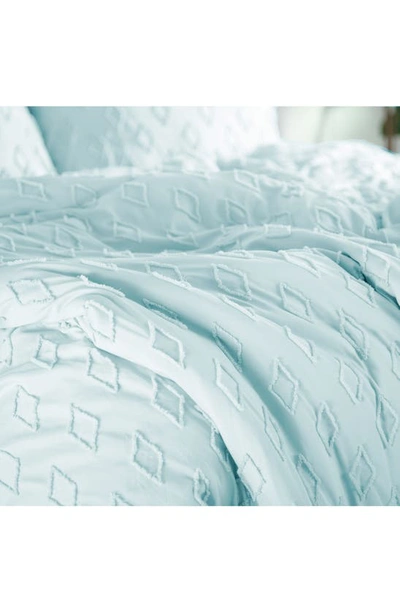 Southshore Fine Linens Delta Clipped Jacquard Duvet Cover Set In Blue