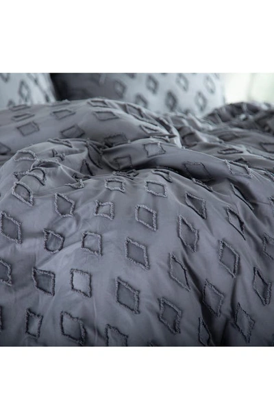 Southshore Fine Linens Delta Clipped Jacquard Duvet Cover Set In Slate