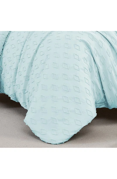 Southshore Fine Linens Delta Clipped Jacquard Duvet Cover Set In Blue