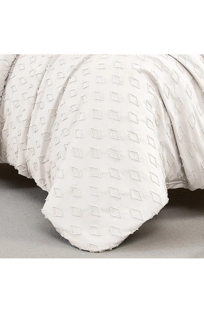 Southshore Fine Linens Delta Clipped Jacquard Duvet Cover Set In Bone