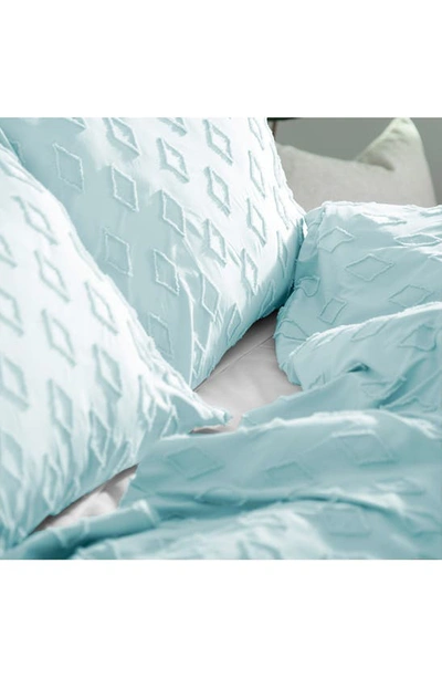 Southshore Fine Linens Delta Clipped Jacquard Duvet Cover Set In Blue
