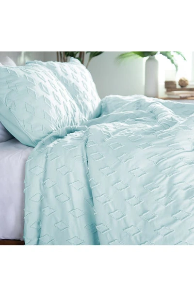 Southshore Fine Linens Delta Clipped Jacquard Duvet Cover Set In Blue