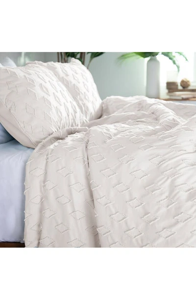 Southshore Fine Linens Delta Clipped Jacquard Duvet Cover Set In Bone