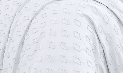Southshore Fine Linens Delta Clipped Jacquard Duvet Cover Set In White