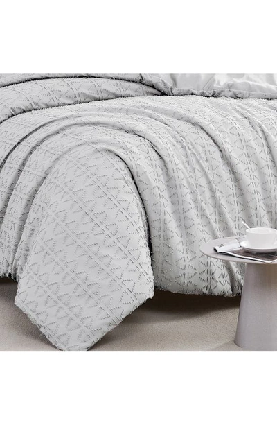 Southshore Fine Linens Bali Clipped Jacquard Duvet Cover Set In Light Grey
