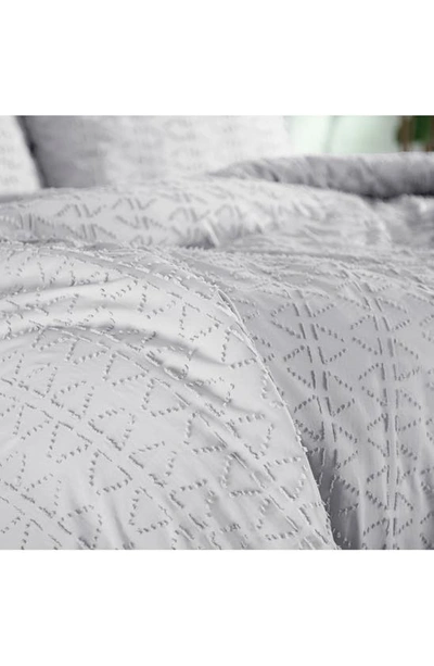 Southshore Fine Linens Bali Clipped Jacquard Duvet Cover Set In Light Grey